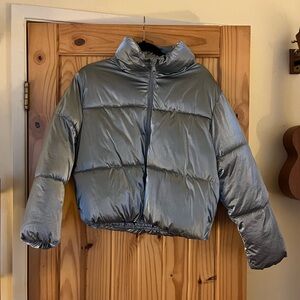 Silver/Blue Puffer Jacket